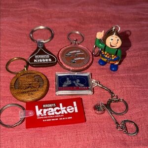 Lot of 7 Vintage Hershey’s Keychains Hershey Kisses Hershey Chocolate Hershey PA